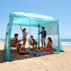 Vevor Σκίαστρο Παραλίας Τιρκουάζ 240x240x240cm JYKHTXW8FT8FVRHQU001V0