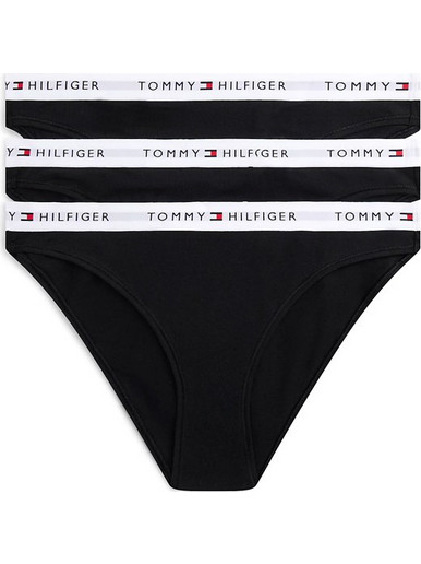 Tommy Hilfiger Βαμβακερά Γυναικεία Slip Μαύρα 3Pack UW0UW06442-0R7