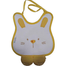 Figlio Bino Bunny Αδιάβροχη Σαλιάρα Πλαστική με Κορδόνι Κίτρινη