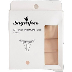 Sugarfree Γυναικεία String Χωρίς Ραφές Μπεζ 3Pack 25732003