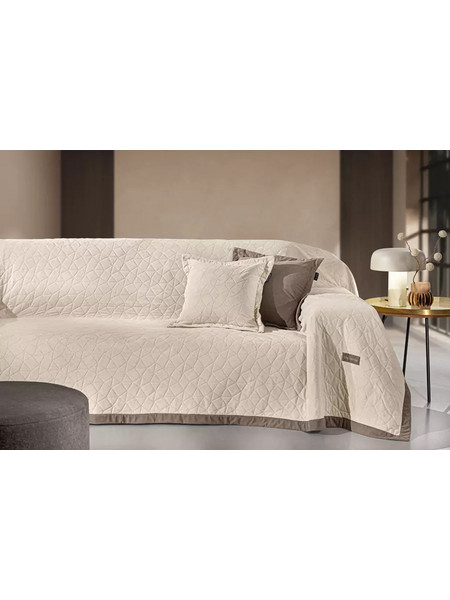 Guy Laroche Ριχτάρι Διθέσιου Καναπέ 170x250 Avalon Cream Με Μαξιλαροθήκη
