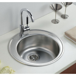 Inter Ceramic Ένθετος Νεροχύτης Στρογγυλός Inox Λείος (Σατινέ) Inox ICK4949