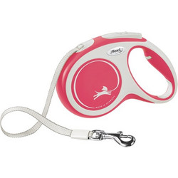 Flexi New Comfort Πτυσσόμενο Λουρί Σκύλου έως 50kg 8m Λευκό Κόκκινο