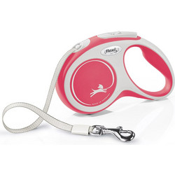 Flexi New Comfort Πτυσσόμενο Λουρί Σκύλου έως 15kg 5m Λευκό Κόκκινο