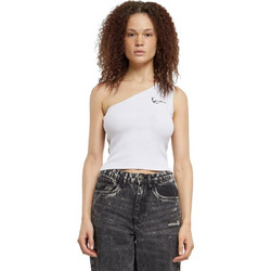 Karl Kani Γυναικείο Καλοκαιρινό Crop Top Ριπ Λευκό KW-TP031-002-01