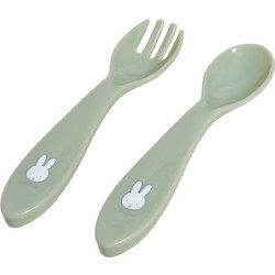 Miffy Koko Σετ Βρεφικό Πιρούνι & Κουτάλι 6m+ Πράσινο Mint 2τμχ