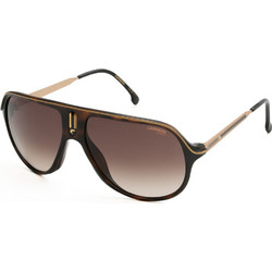 Carrera SAFARIS 086HA Ανδρικά Γυαλιά Ηλίου Μάσκα Μεταλλικά Χρυσά με Καφέ Φακό