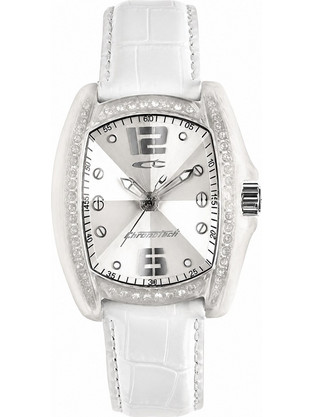 Chronotech Γυναικείο Ρολόι με Λευκό Δερμάτινο Λουράκι RW0002