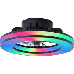 Brilliant Mondello G80915/05 Ανεμιστήρας Οροφής 41.5cm 26W με Φως & Τηλεχειριστήριο Μαύρος