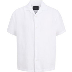 Jack & Jones Ανδρικό Πουκάμισο Βαμβακερό Κοντομάνικο Κανονική Γραμμή Λευκό 12295080