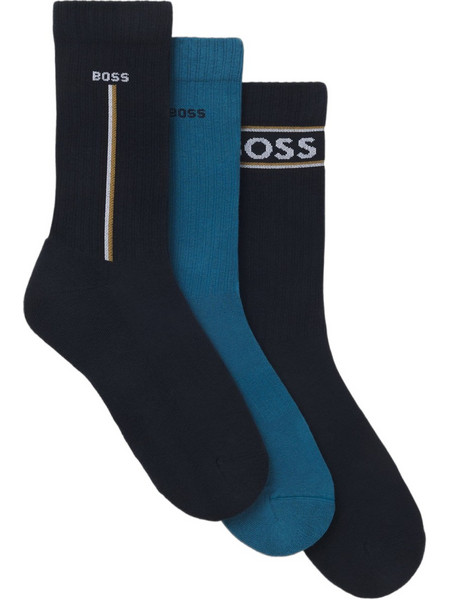 Hugo Boss Ανδρικές Κάλτσες Ψηλές Royal Blue Μαύρες 50547916-961