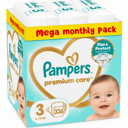 Pampers Premium Care Monthly Pack Πάνες No3 6-10kg 336τμχ