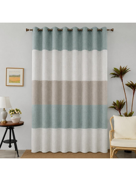 For Home Κουρτίνα με Τρουκς 270x280 612117 Λευκή Πράσινη