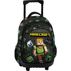 Graffiti Street Minecraft Σχολική Τσάντα Τρόλεϊ Δημοτικού Μαύρη 268251