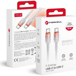 Forcell F-Energy C354 Braided USB-C to USB-C 60W 1m White 5903396395604