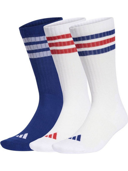 Adidas Ανδρικές Κάλτσες Ψηλές με Σχέδια Λευκές Navy Μπλε 3Pack KE5502