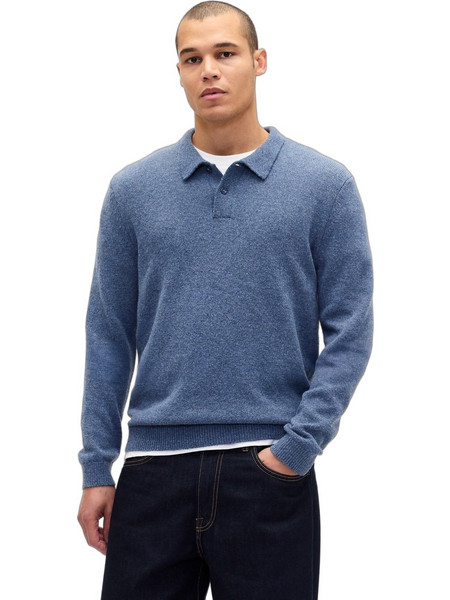 Gap Ανδρική Μπλούζα Polo Μακρυμάνικη Μπλε 811459001