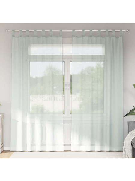 vidaXL Σετ Κουρτίνες Παραθύρου με Θηλιές 140x225 2 τμχ 4102298 Ανοιχτό Γκρι