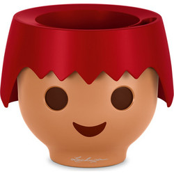 Lechuza Playmobil Αυτοποτιζόμενη Γλάστρα Εσωτερικού Χώρου Στρογγυλή Πλαστική Καφέ 21x15.75cm 19046
