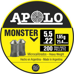 Apolo Monster Βολίδες Pellets Αεροβόλου 5.5mm 1.65g / 26gr 200τμχ