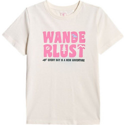 4F Παιδικό T-Shirt Κοντομάνικο Μπεζ Φούξια 4FJWSS26TTSHF2884-11S