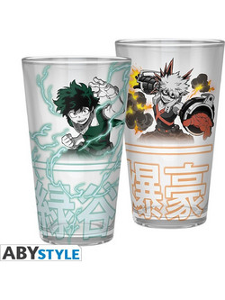 Abysse Corp Σετ Ποτήρια Νερού Γυάλινα My Hero Academia - Izuku & Bakugo 400ml 2τμχ ABYVER152