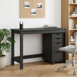 vidaXL Σετ Γραφείο Υπολογιστή από Μασίφ Ξύλο 112x50x75cm 3438793
