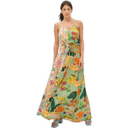 PCP Bella Maxi Καλοκαιρινό Φόρεμα για Γάμο / Βάπτιση Floral Σατέν Πράσινο