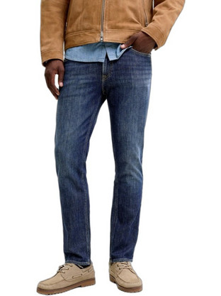 Jack & Jones Ανδρικό Τζιν Παντελόνι Ελαστικό Slim Εφαρμογή Navy Μπλε 12300791