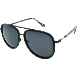 Enzo S30013 C32 Ανδρικά Γυαλιά Ηλίου Aviator Μεταλλικά Μαύρα με Μαύρο Φακό