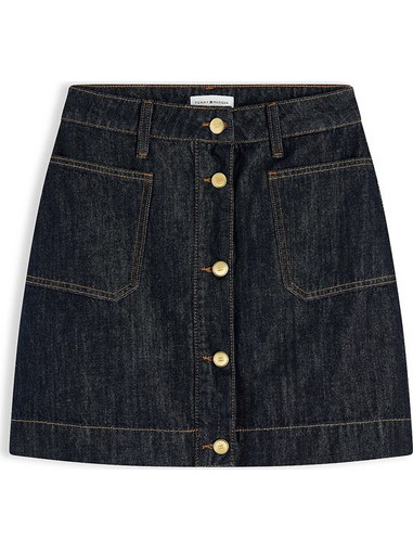 Tommy Hilfiger Μίνι Φούστα Τζιν Ψηλόμεση Navy Μπλε WW0WW50008