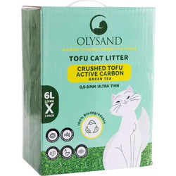 Olysand Crashed Tofu Green Tea Φυτική Άμμος Γάτας Tofu με Άρωμα Πράσινο Τσάι 2x6lt