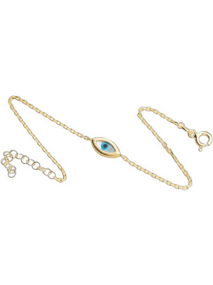 Heliophilia Silver Γυναικείο Βραχιόλι Αλυσίδα με Ματάκι από Ασήμι Xρυσό 155VRN4123