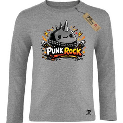 Takeposition Punk Rock Παιδικό T-Shirt Μακρυμάνικο Γκρι 814-1650