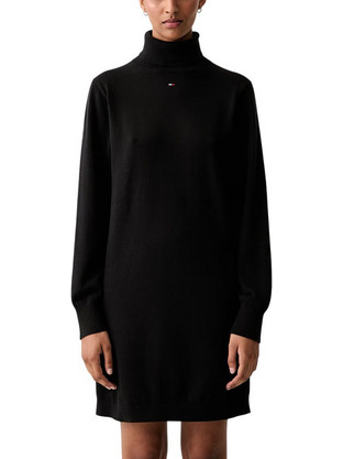 Tommy Jeans Mini Καθημερινό Φόρεμα Πλεκτό Μαύρο DW0DW23460-BDS