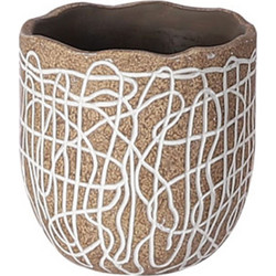 MarHome Κασπώ Τσιμεντένιο Μπεζ Λευκό 13.5x14cm 06-20266