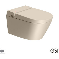 GSI Pura 59 Swirlflush Λεκάνη Τουαλέτας Κρεμαστή χωρίς Καζανάκι με Κάλυμμα & Μπιντέ Μπεζ 500-7418K-520