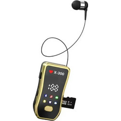 TF Card X-300 Ακουστικό Bluetooth In Ear Πέτου Gold