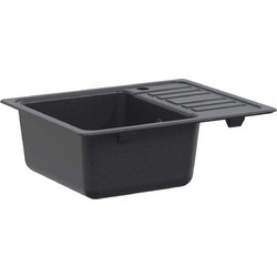 vidaXL Ένθετος Νεροχύτης Γρανίτη Ματ Black 575x46cm 42053747