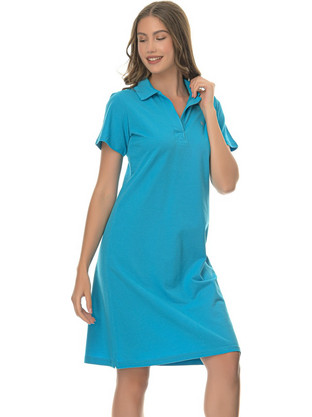 PNN Nightwear Elina Midi Καλοκαιρινό Καθημερινό Φόρεμα Μπλε 0263-1011-2
