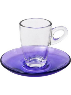 Espiel Σετ Φλιτζάνια Espresso Γυάλινα Διαφανή Μωβ 75ml 6τμχ STE118400P