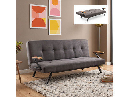 Megapap Zven Τριθέσιος Καναπές Κρεβάτι Γκρι 180x64x78cm GP061-00225