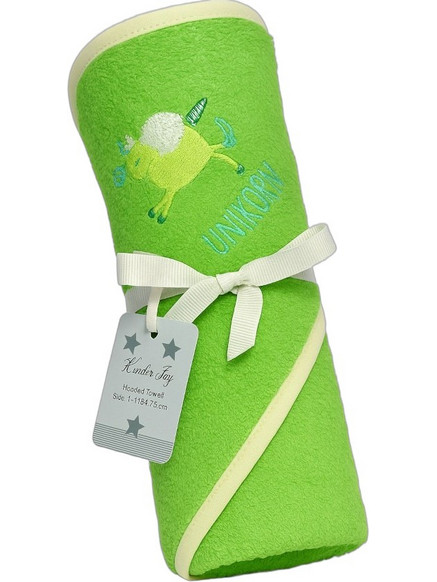 Beboulino Unicorn Βρεφικό Μπουρνούζι Κάπα Lime 75x75cm