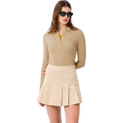 Lacoste Γυναικεία Μπλούζα Polo Μακρυμάνικη Μπεζ 3PF5464