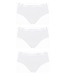 Sloggi Βαμβακερά Γυναικεία Slip Λευκά 3Pack 10201579-0003