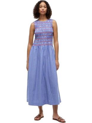 Tommy Hilfiger Midi Καλοκαιρινό Καθημερινό Φόρεμα Μπλε WW0WW49883