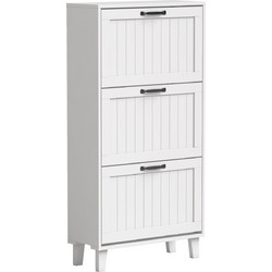 HOMCOM Παπουτσοθήκη Μοριοσανίδας M60xΠ24xΥ118cm 837-742V80WT