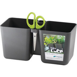 MarHome Twins Cube Γλάστρα Εξωτερικού Χώρου Ορθογώνια Πλαστική Ανθρακί 24.4x11x12cm 09-DTC245-426U