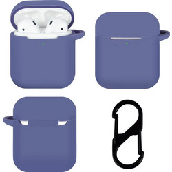 Terratec AirBox Θήκη Σιλικόνης με Γάντζο για Apple AirPods 1 / 2 Navy Μπλε