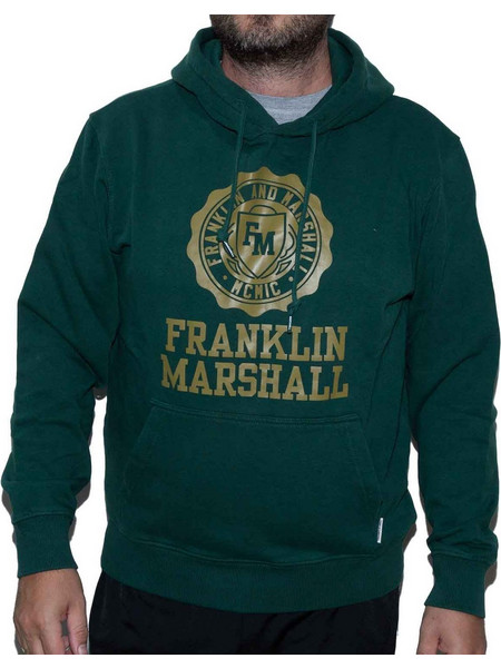 Franklin & Marshall Ανδρικό Φούτερ με Κουκούλα & Τσέπες Πράσινο JM5018.2004P01-116